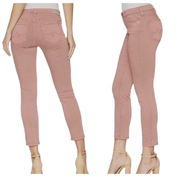 AG Adriano Goldschmied Y2K The Stilt Cigarette Leg Pants Blush Pink Size 26 - Picture 1 of 14